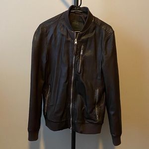 All Saints Mason leather bomber jacket